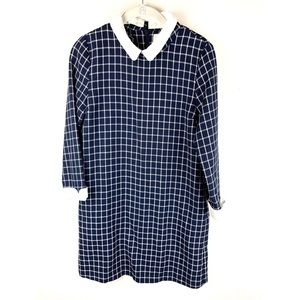 Ray Beams Sz 1 Plaid Shift Dress Removable Collar Tokyo Size S Preppy Workwear